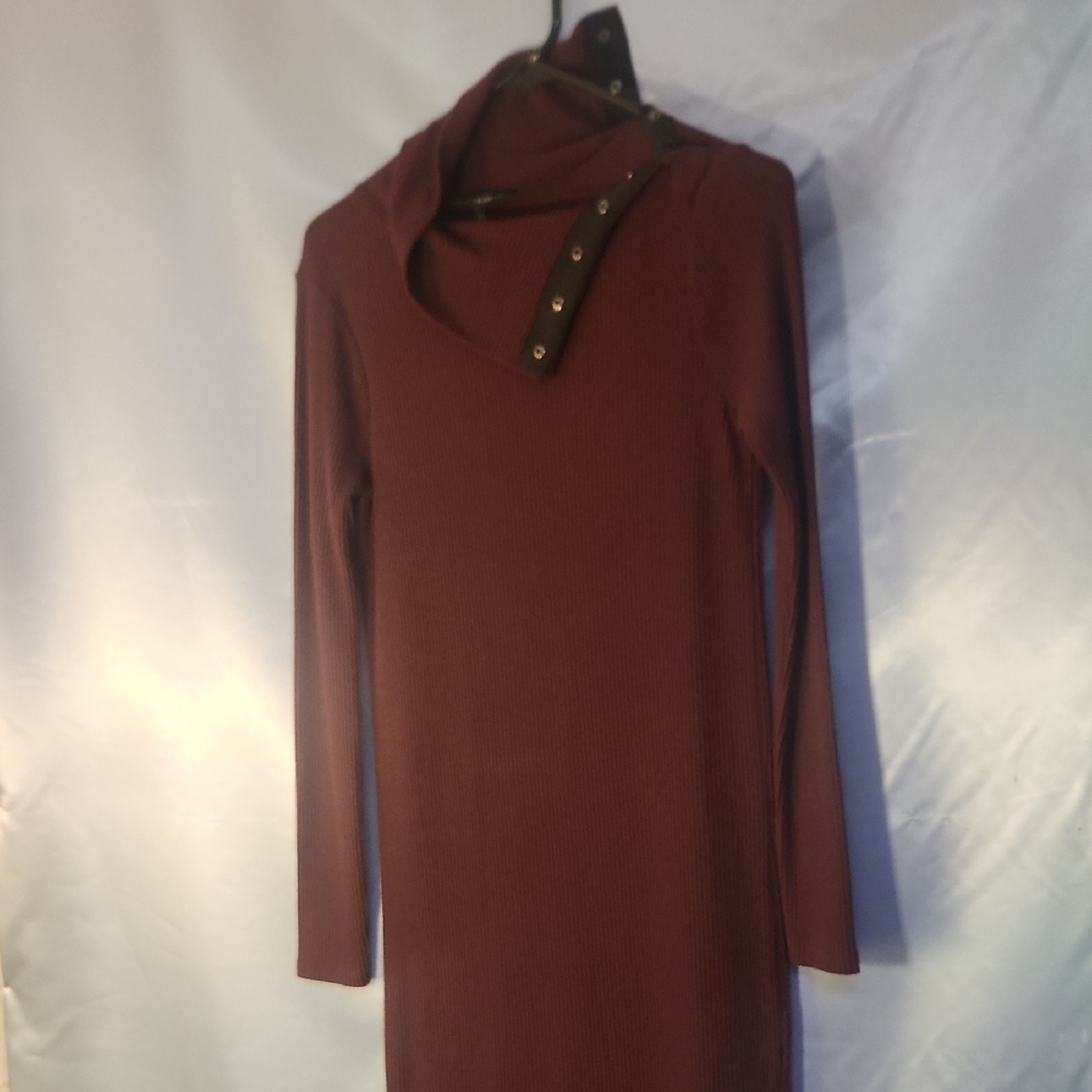 White House Black Market Ribbed Dress In Plum Sz xs